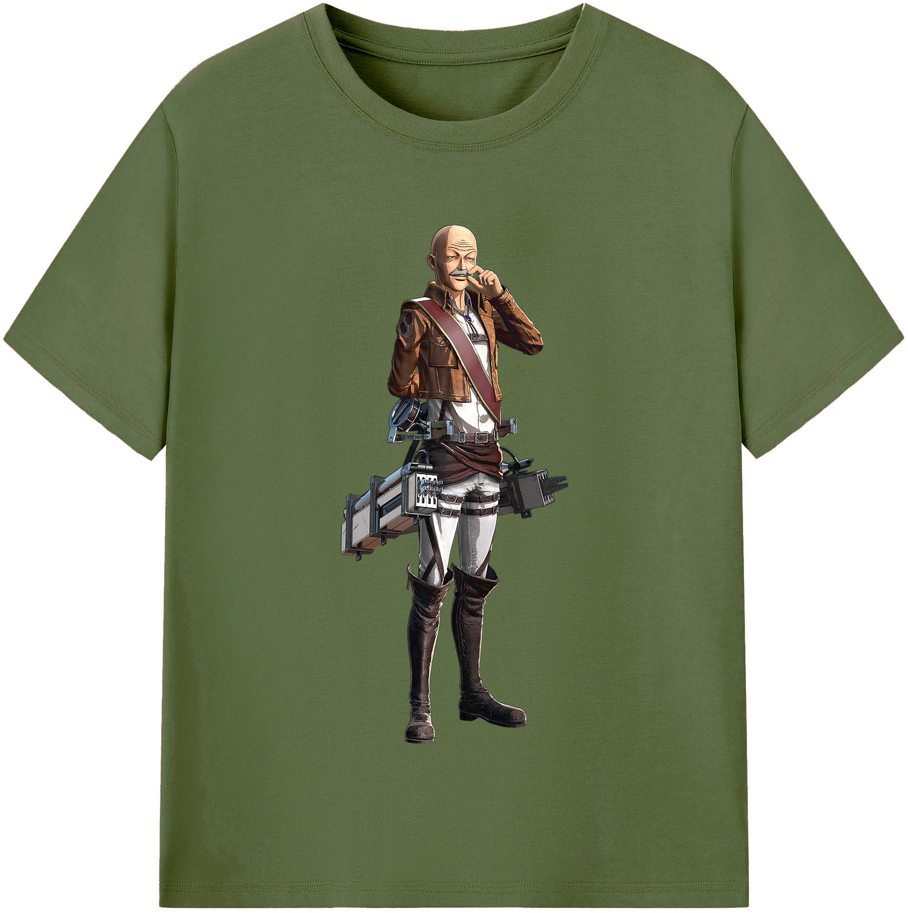 （画像用） 進撃の巨人 ドット·ピクシス Attack on Titan Dot Pixis 綿100％半袖Tシャツ（フロントプリント）